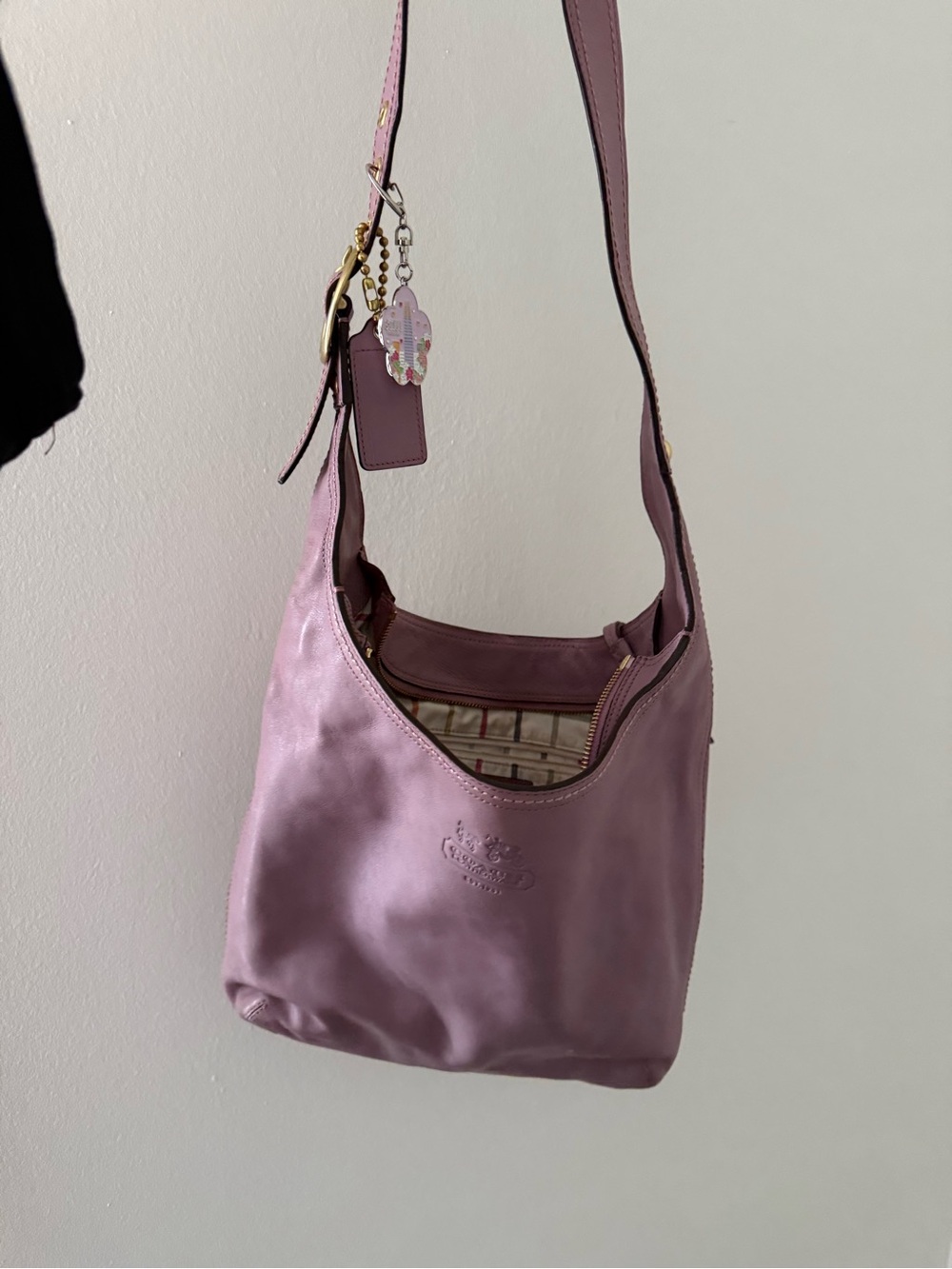 Coach Lilac Leather Shoulder Bag